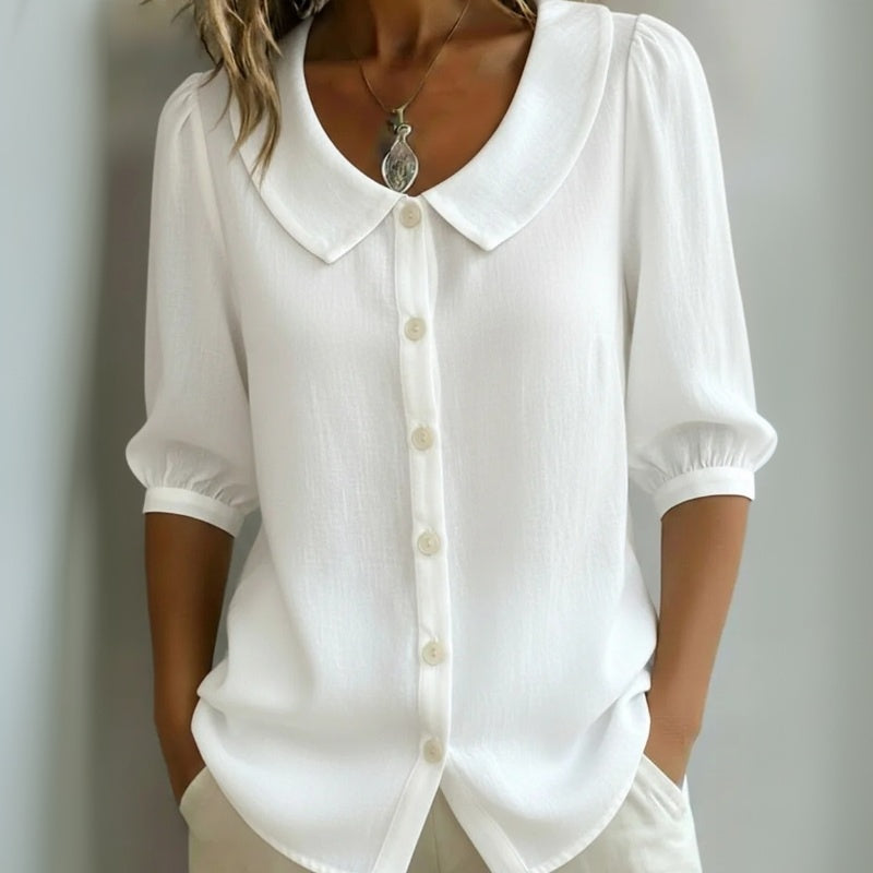 Céline™ | Classic Round Neck Casual Blouse