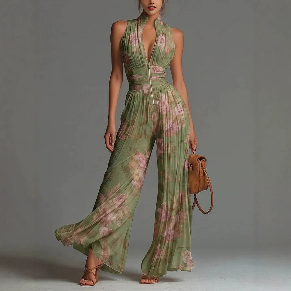 Sofia - Pleated Floral Jumpsuit