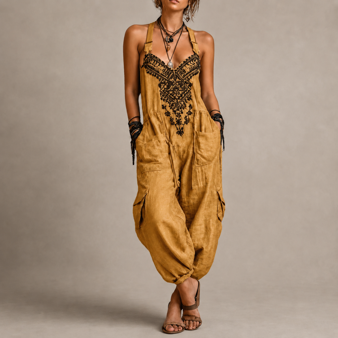 Women’s Boho Embroidered Jumpsuit