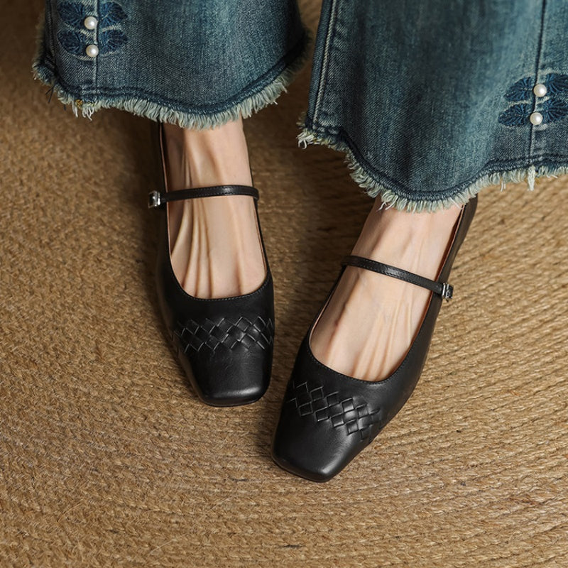 Verity | Square-Toe Mary Jane Flat