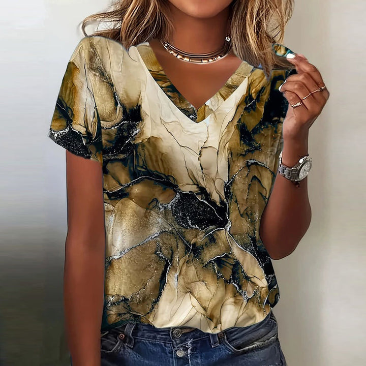 Noémie™ | Retro Ombre V-Neck Tee