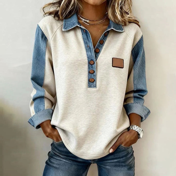 Manon™ | Retro-Inspired Relaxed Fit Sweater with Lapel Collar