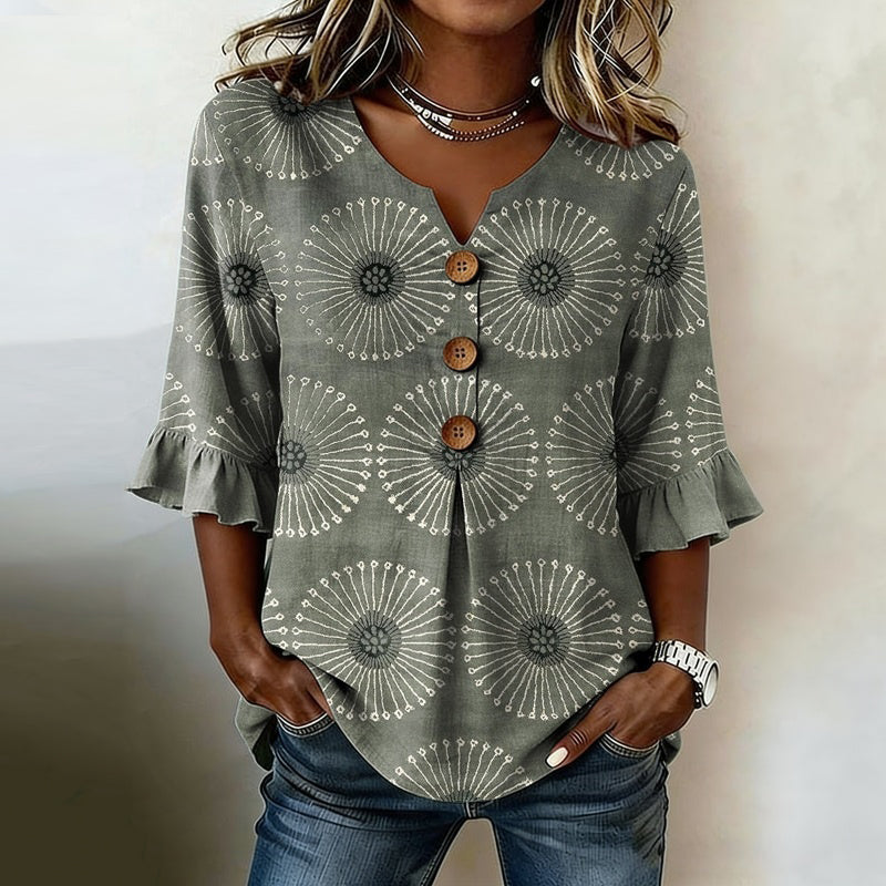 Sylvie™ | Retro-Inspired Casual Printed Top