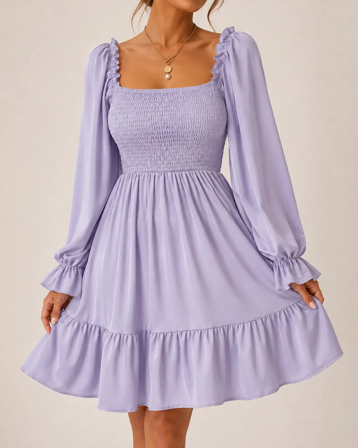 Rosalie | Smocked Long Sleeve Mini Dress