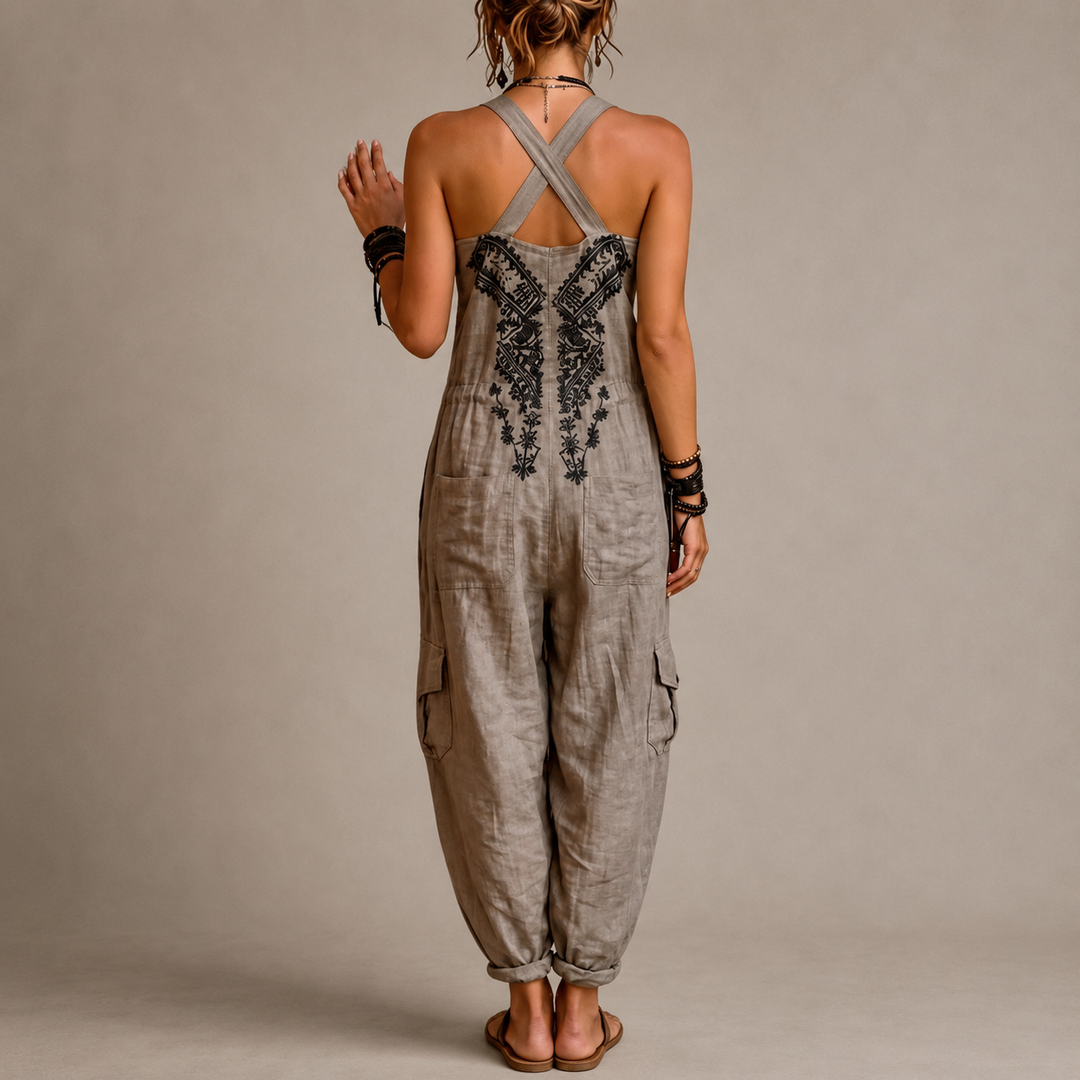 Women’s Boho Embroidered Jumpsuit