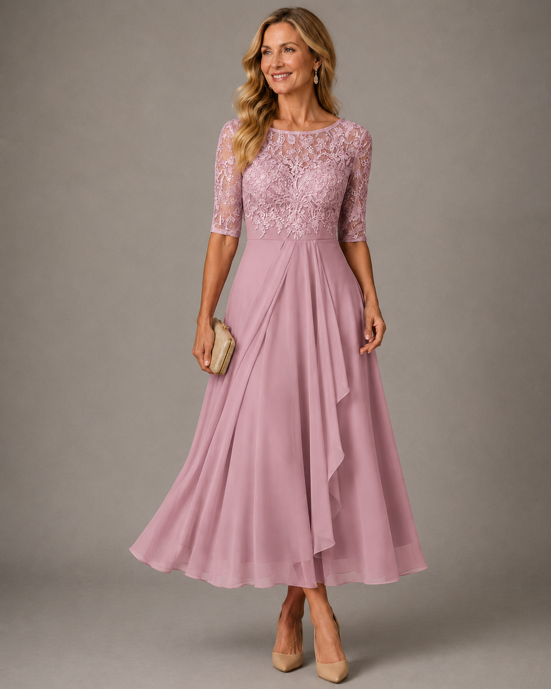Rose – The Flattering Lace Midi Dress