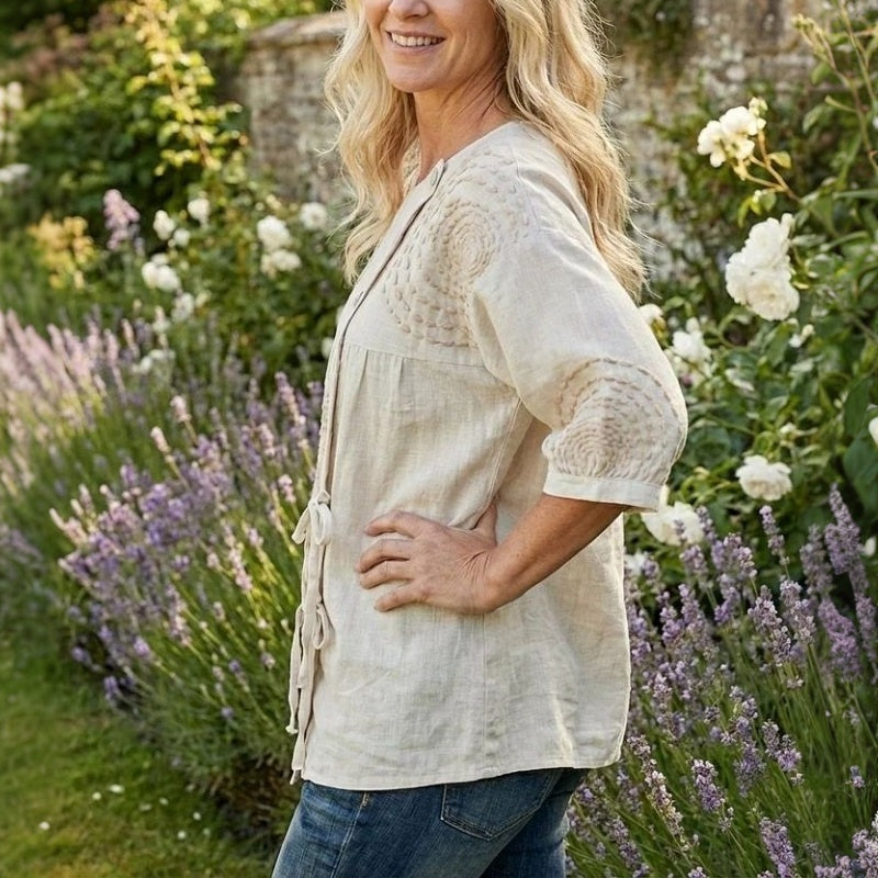 Élodie™ | Vintage-Inspired Casual Printed Blouse