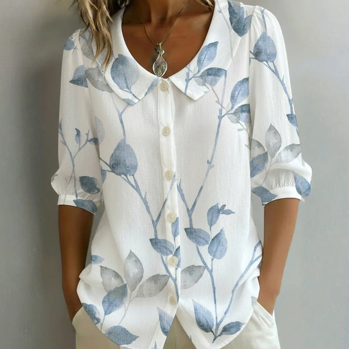 Léa™ | Relaxed Leaf Pattern Top