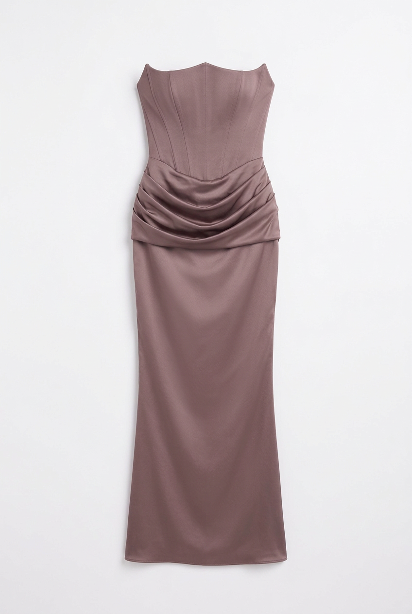 Natalia Strapless Ruched Maxi Dress