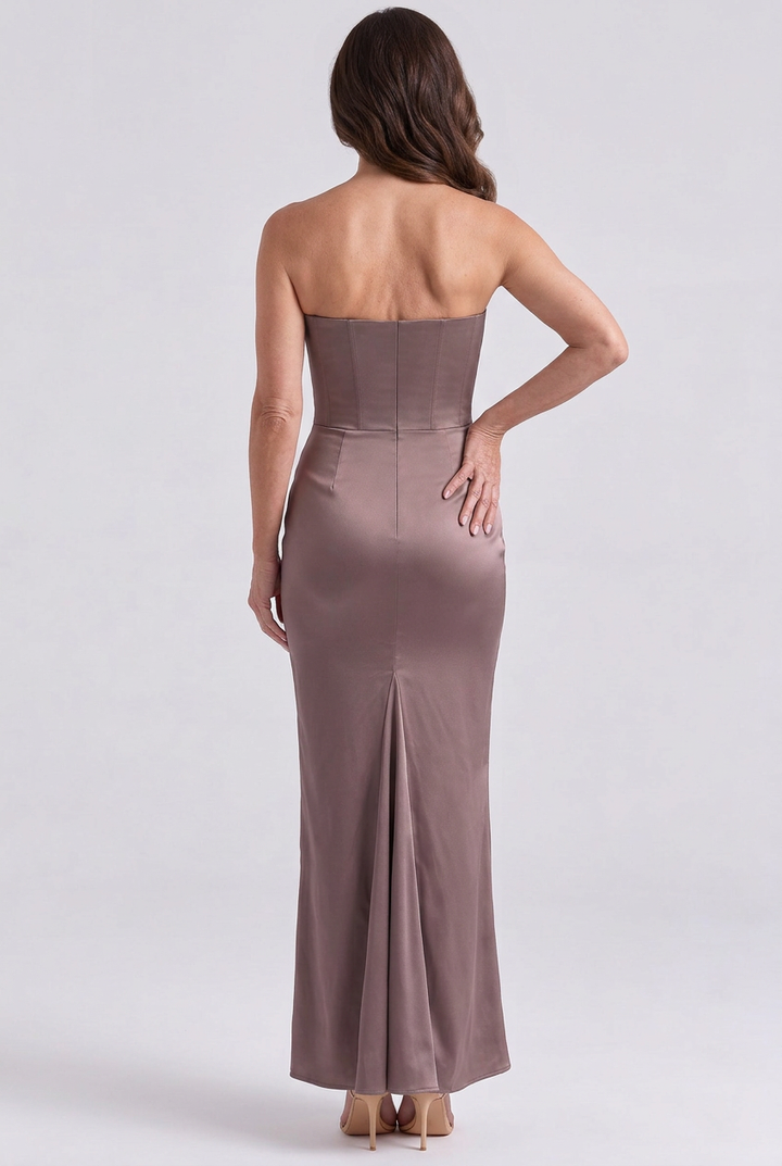 Natalia Strapless Ruched Maxi Dress