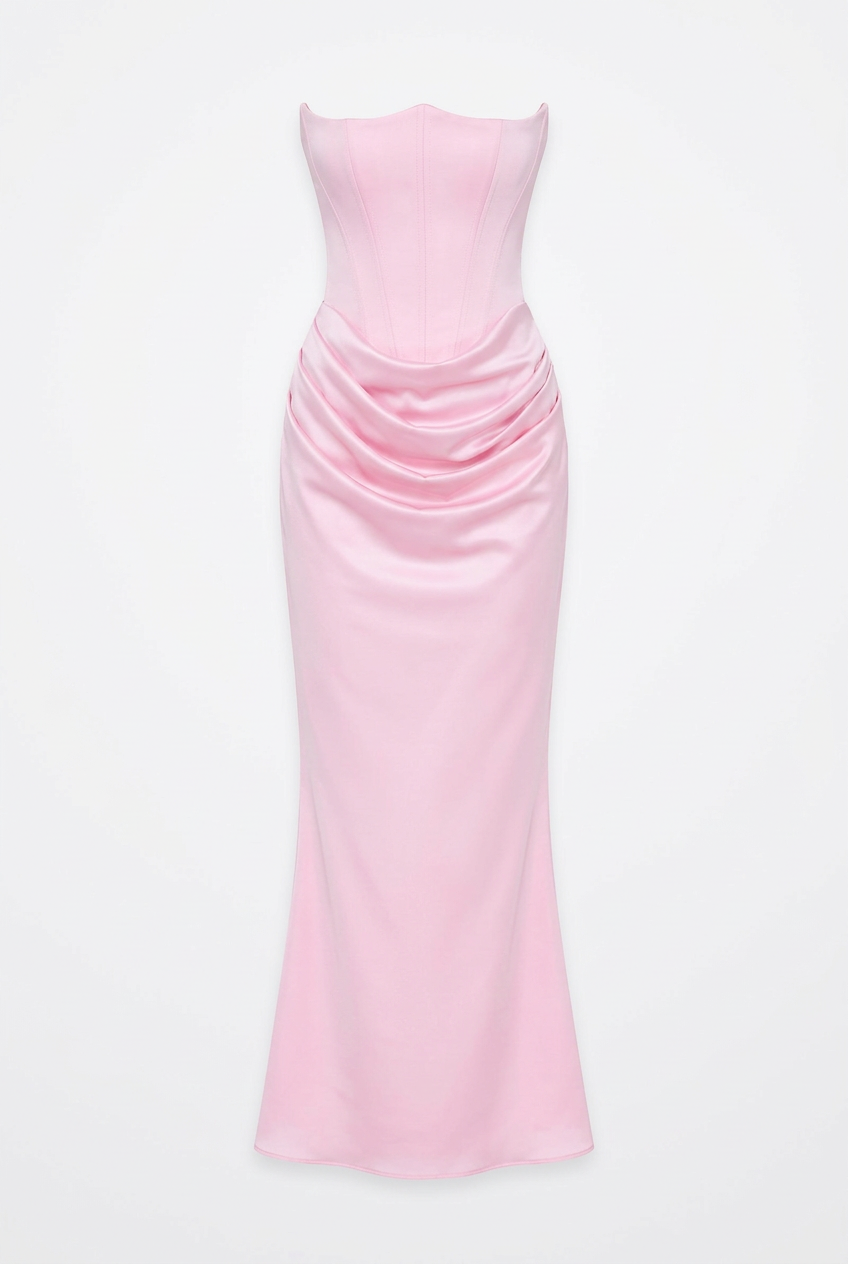 Natalia Strapless Ruched Maxi Dress