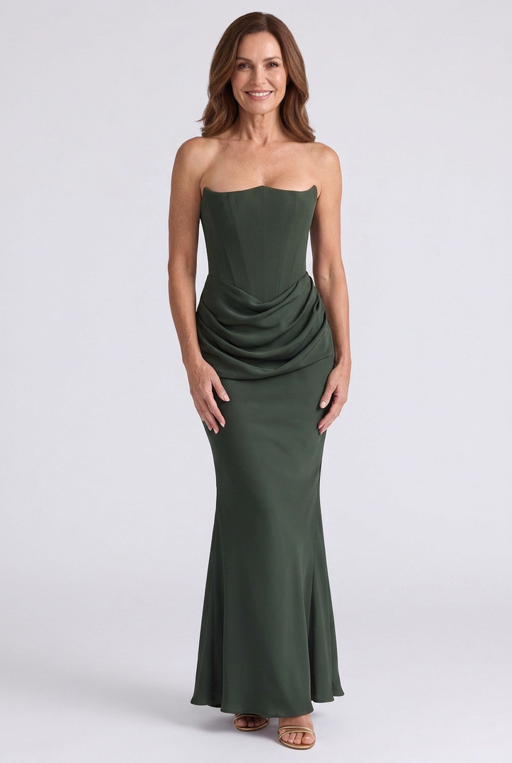 Natalia Strapless Ruched Maxi Dress