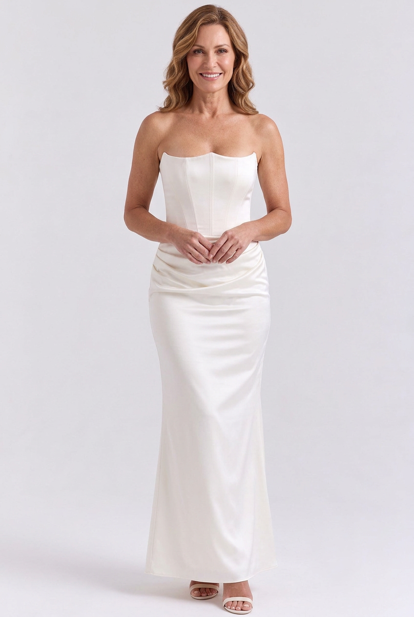 Natalia Strapless Ruched Maxi Dress
