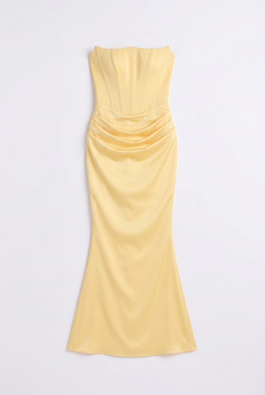 Natalia Strapless Ruched Maxi Dress