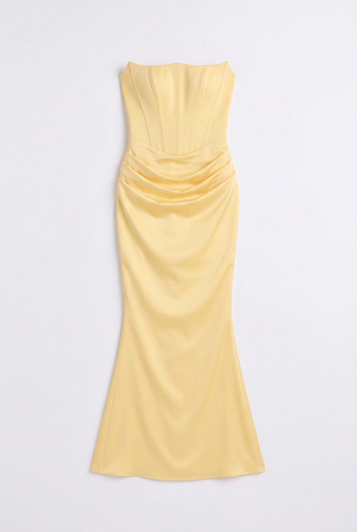Natalia Strapless Ruched Maxi Dress