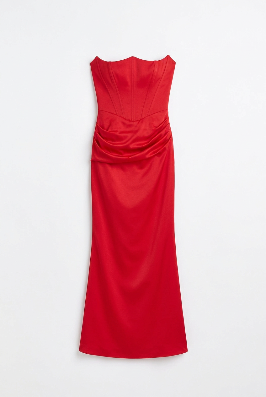 Natalia Strapless Ruched Maxi Dress