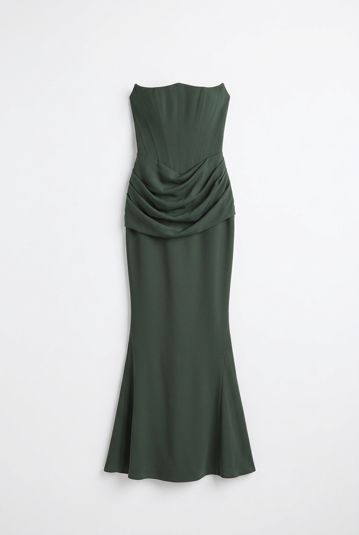 Natalia Strapless Ruched Maxi Dress