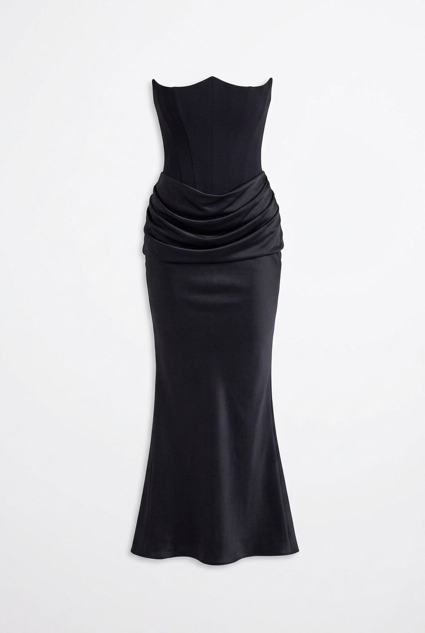 Natalia Strapless Ruched Maxi Dress