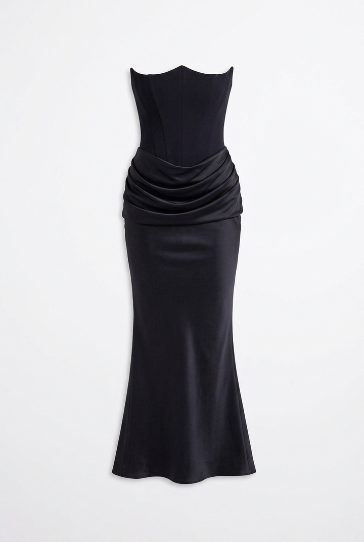 Natalia Strapless Ruched Maxi Dress