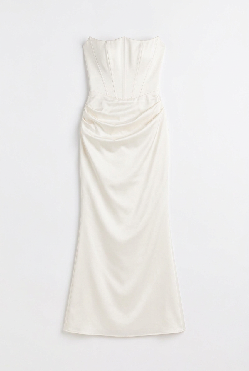 Natalia Strapless Ruched Maxi Dress