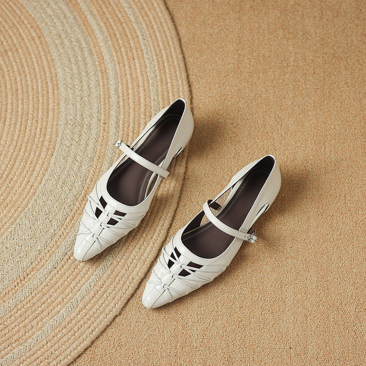 Quenby | Pointed Lattice-Cut Mary Jane Flat