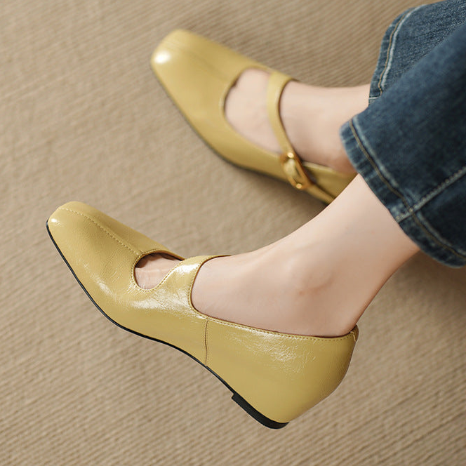 Viora | Genuine Leather Mary Jane Heels