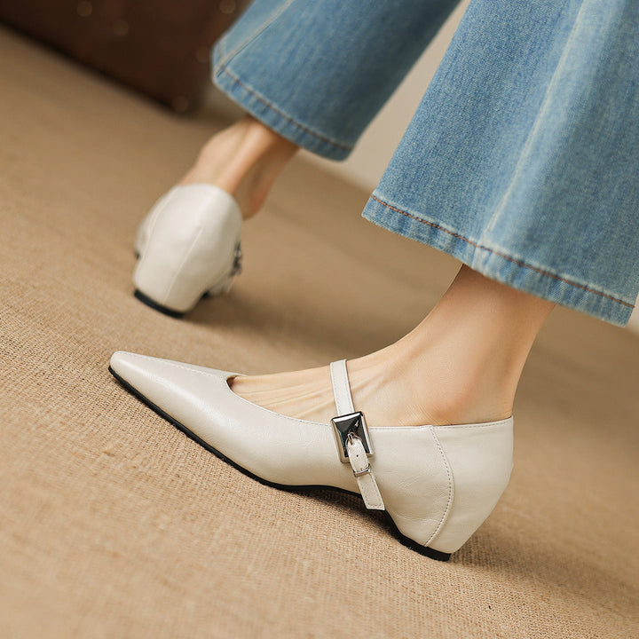 Tamsin | Pointed-Toe Mary Jane Flat