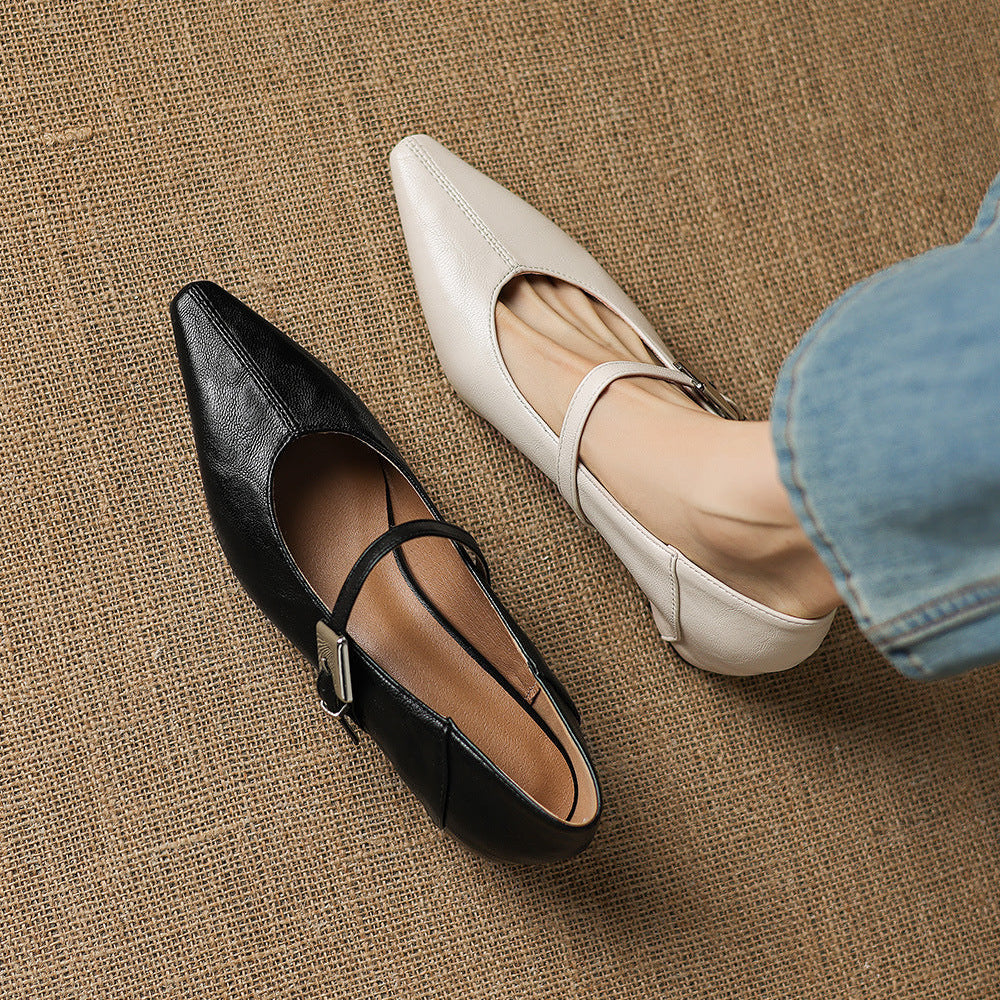 Tamsin | Pointed-Toe Mary Jane Flat
