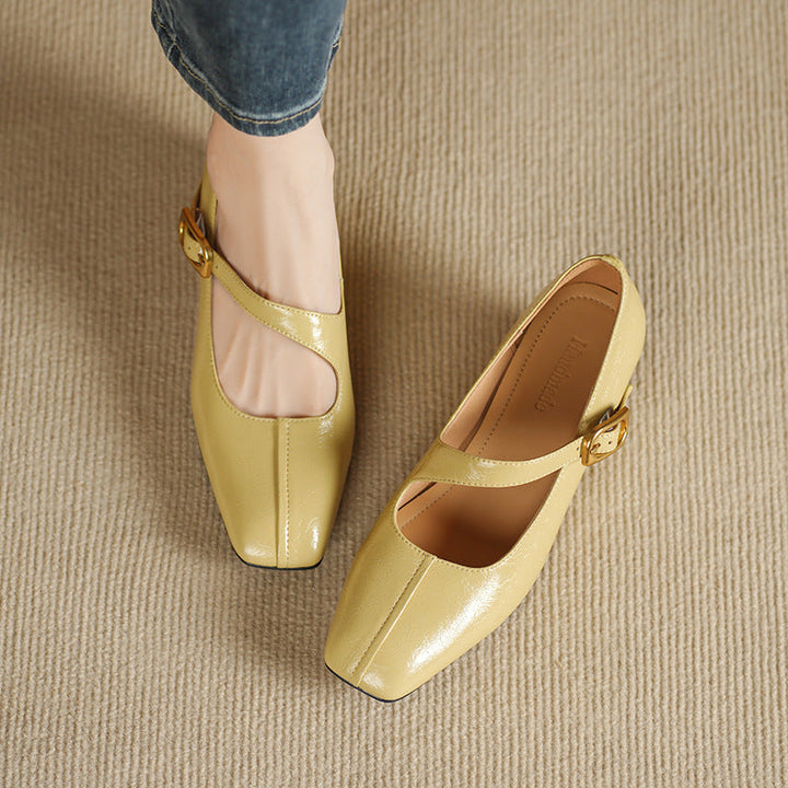 Viora | Genuine Leather Mary Jane Heels