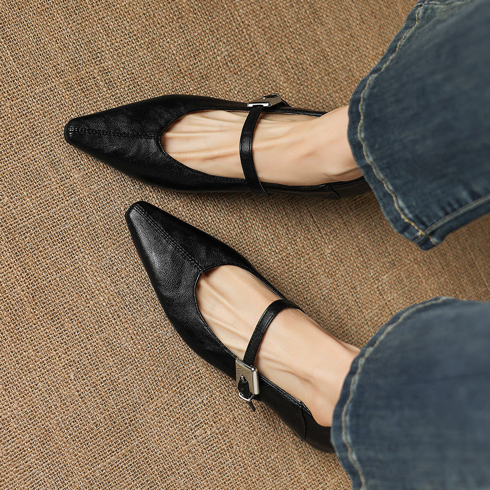 Tamsin | Pointed-Toe Mary Jane Flat