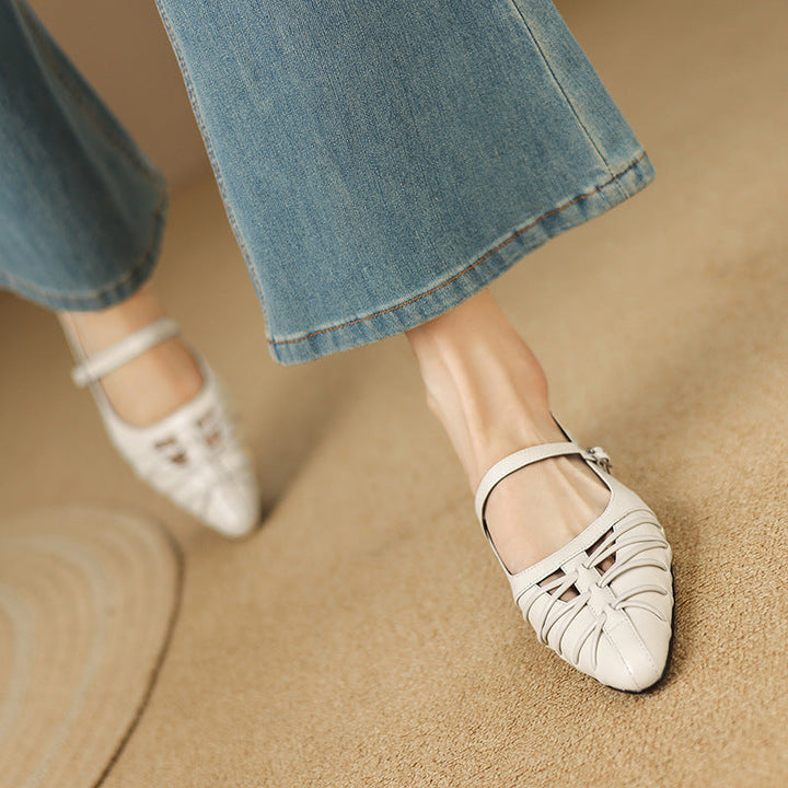 Quenby | Pointed Lattice-Cut Mary Jane Flat