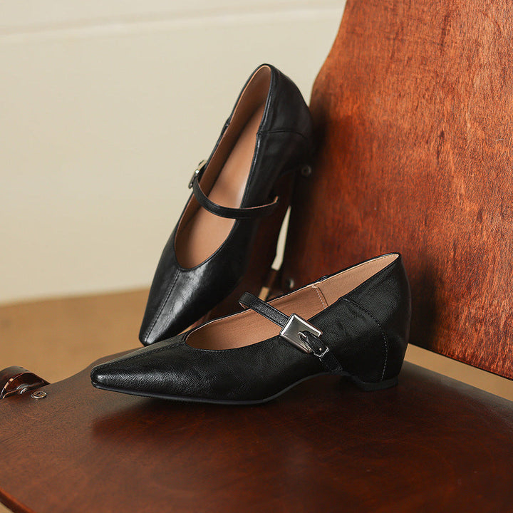 Tamsin | Pointed-Toe Mary Jane Flat