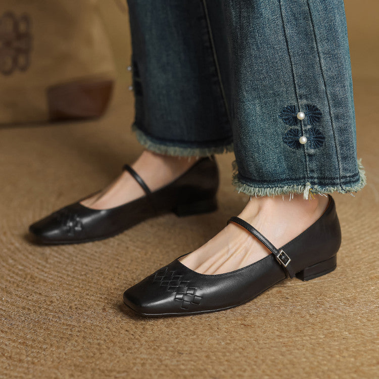 Verity | Square-Toe Mary Jane Flat