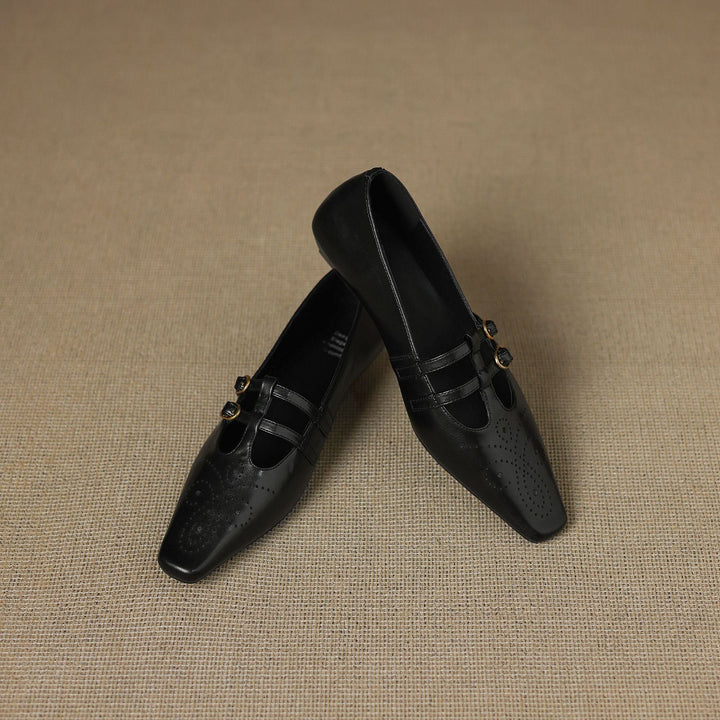 Ceyla | Brogued Double-Strap Mary Jane Flat