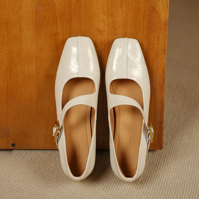 Viora | Genuine Leather Mary Jane Heels