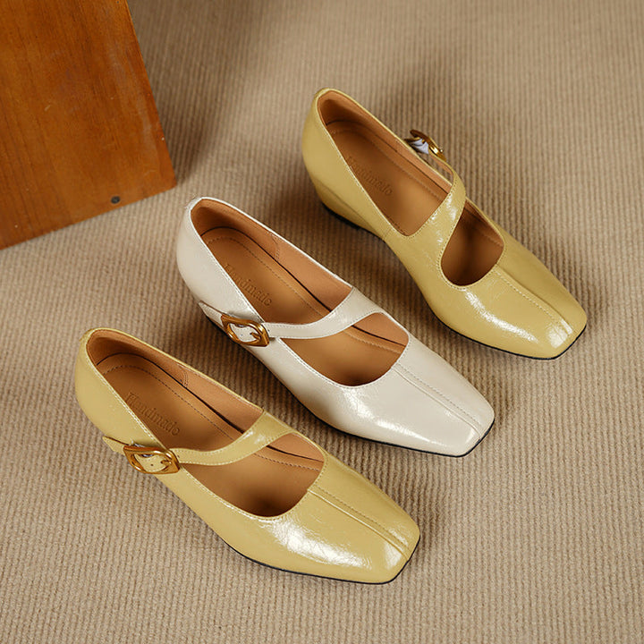 Viora | Genuine Leather Mary Jane Heels