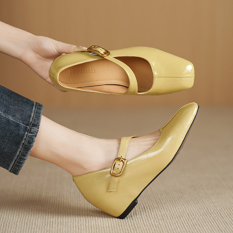 Viora | Genuine Leather Mary Jane Heels