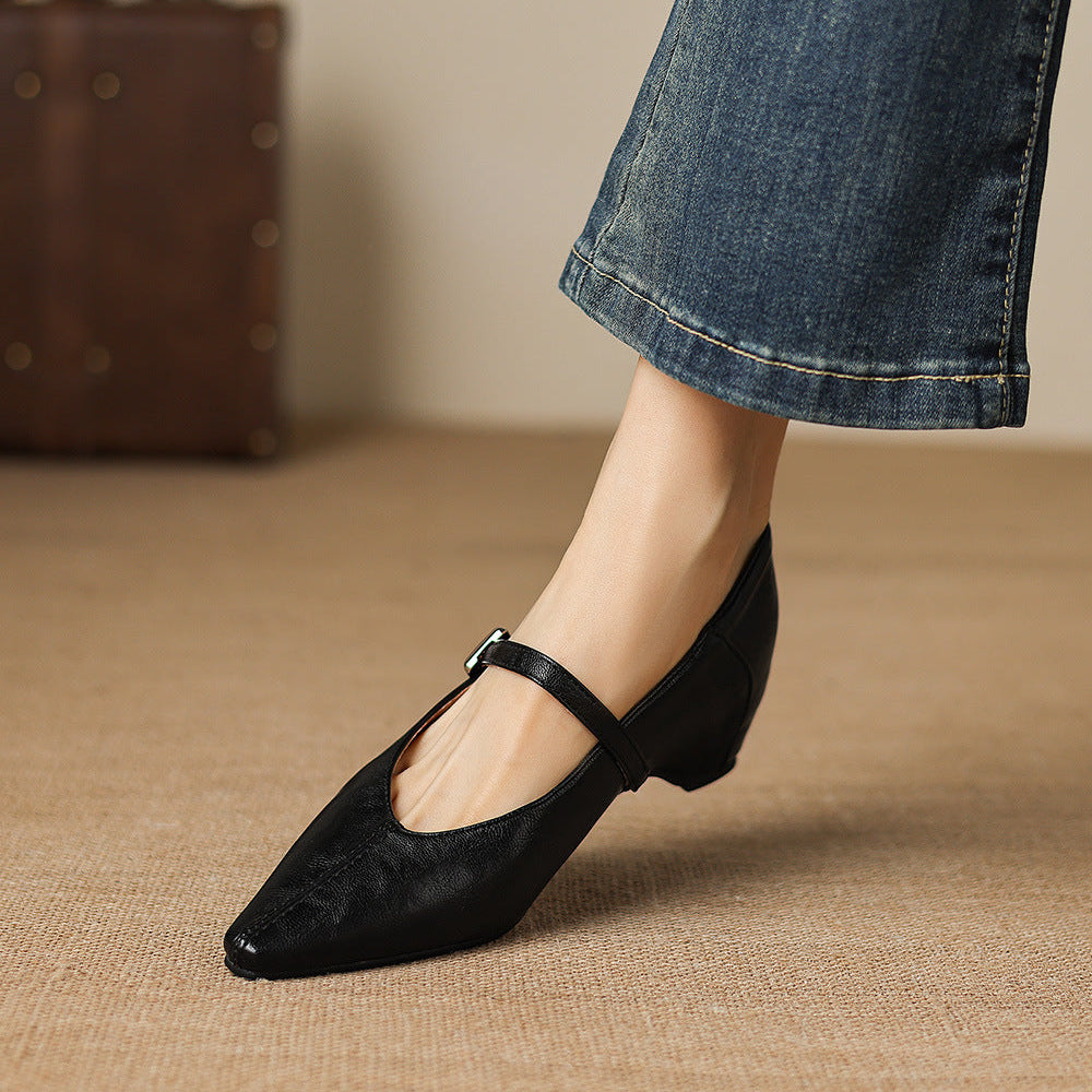 Tamsin | Pointed-Toe Mary Jane Flat