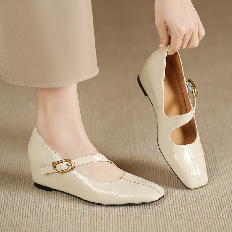 Viora | Genuine Leather Mary Jane Heels