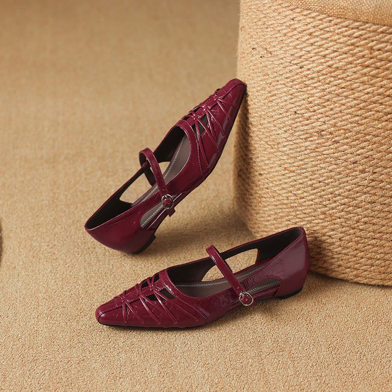 Quenby | Pointed Lattice-Cut Mary Jane Flat
