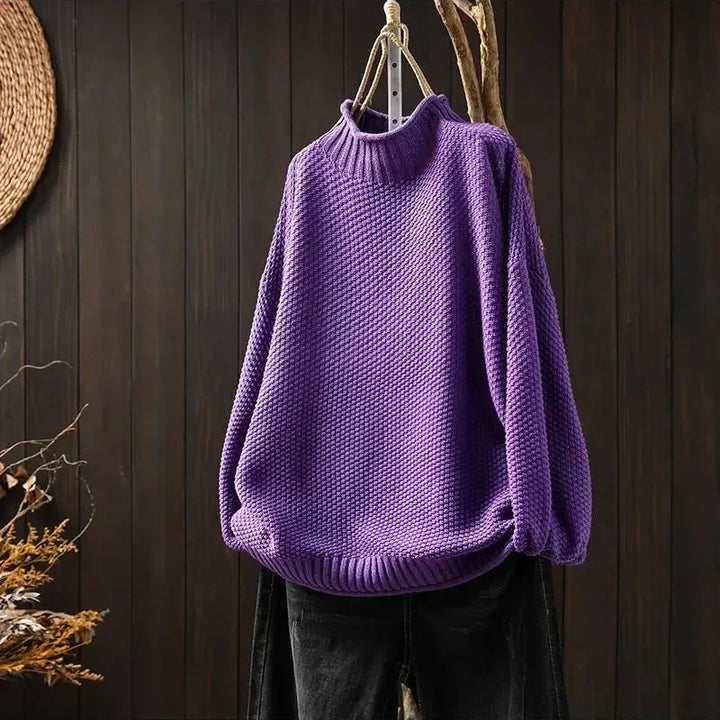 MIRA-Relaxed Mock Neck Knit Sweater Ruth