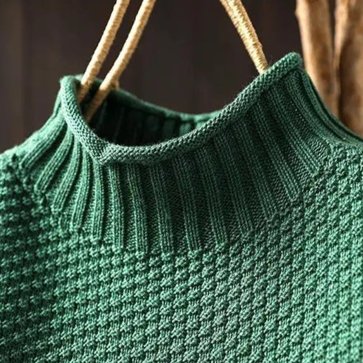 MIRA-Relaxed Mock Neck Knit Sweater Ruth