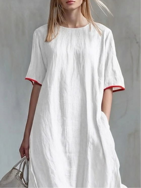 Casual Striped Patchwork Dress