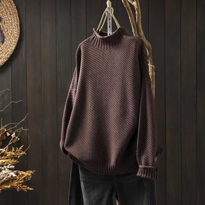 MIRA-Relaxed Mock Neck Knit Sweater Ruth