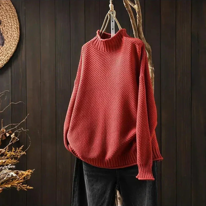 MIRA-Relaxed Mock Neck Knit Sweater Ruth