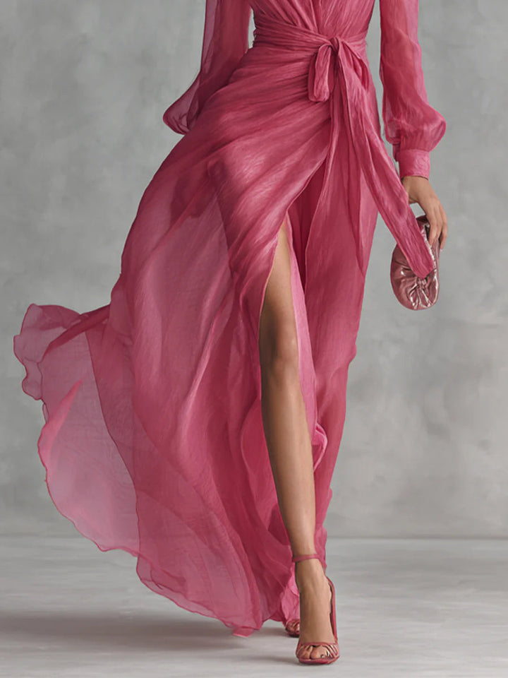 Beatrice | Elegant V-neck Tie-waist Long Dress