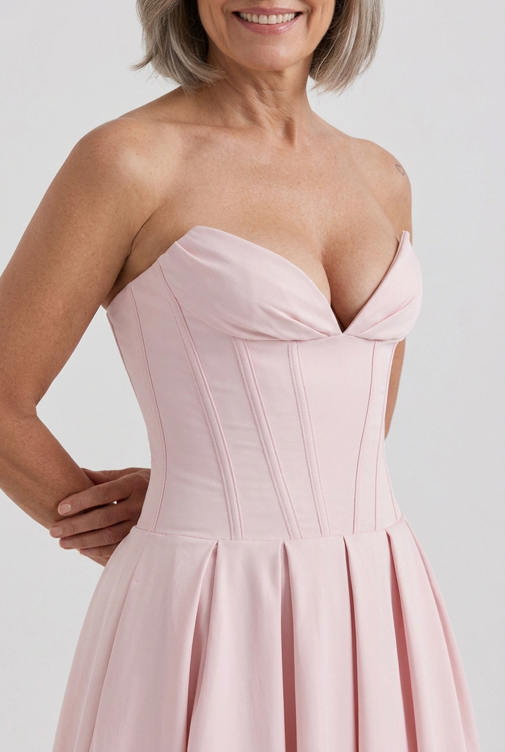 Delphine Corset Swing Midi Dress