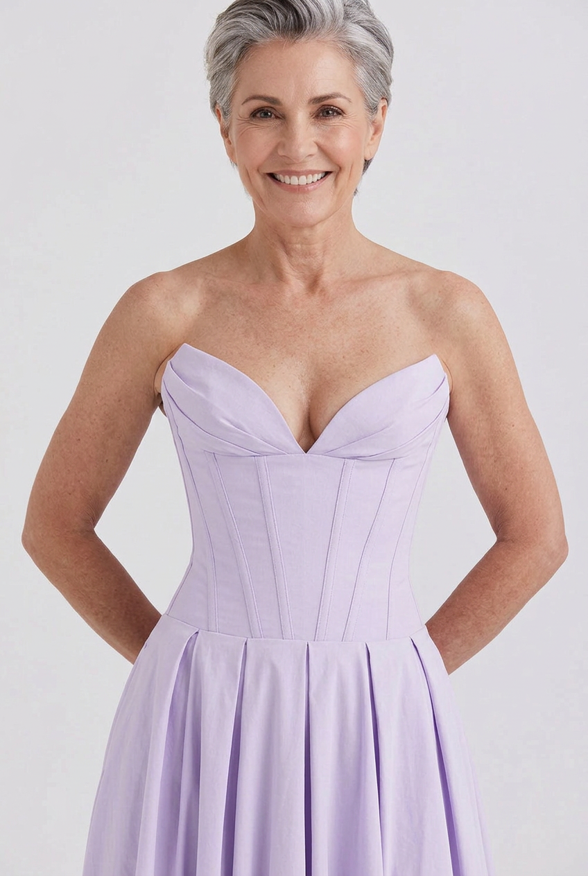 Delphine Corset Swing Midi Dress