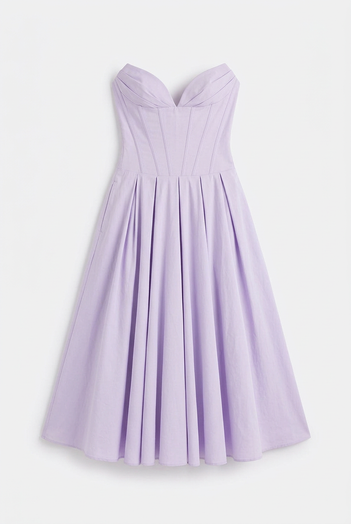 Delphine Corset Swing Midi Dress