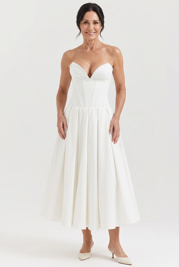 Delphine Corset Swing Midi Dress